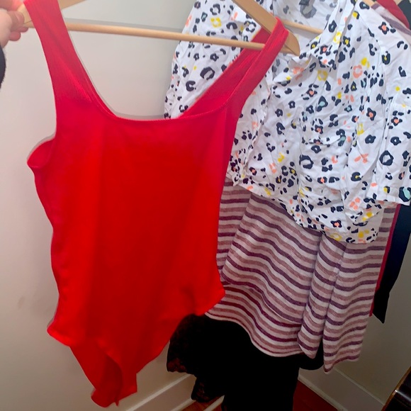 Red ribbed body suit - Picture 2 of 4